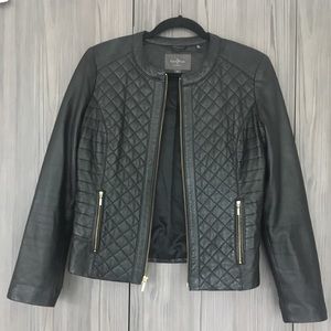 Cole Haan women’s lamb skin quilted leather jacket